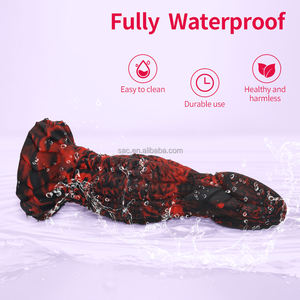 SacKnove Dernier Silicone Liquide Masturbation Pointillé Silicone Cheval Coq <span class=keywords><strong>Banane</strong></span> Alien Artificiel Gros Gode Anal Avec Ventouse - Product Image 3