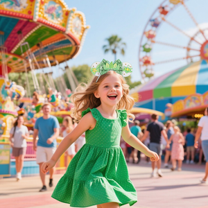 Cerchietto con Orecchie da Topolina per Cosplay da Principessa Ranocchia, Accessori per Capelli con Perle, Strass e Fiocco per Feste e Foto dei Bambini - Product Image 2