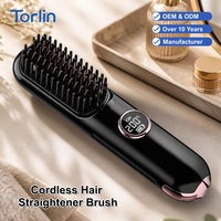 Cepillo Alisador de Cabello Portátil Recargable Torlin con Batería de Litio, Inalámbrico, Pequeño, para Viajes, Uso en Exteriores, Hogar y Hotel