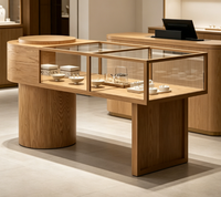 Comptoir de présentation de bijoux de luxe en bois et métal avec éclairage LED, durable et de haute qualité, idéal pour les centres commerciaux - Vente en gros usine