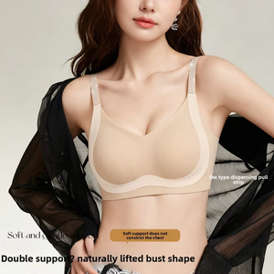 Reggiseno <span class=keywords><strong>Push</strong></span>-<span class=keywords><strong>up</strong></span> Senza Cuciture 2026 da Donna con Strass, Spalline a Forma di W, <span class=keywords><strong>Doppio</strong></span> Sollevamento, Senza Ferretto, Morbido, Anti-Rilascio, per Uso Quotidiano, OEM - Product Image 2