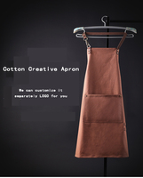 Tabliers de cuisine personnalisés en toile de coton pour chef, serveur, unisexe, uniforme de travail, cuisine, barbecue, bar, café, restaurant