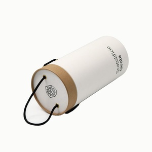 Recyclable Elegant Custom Logo White Cardboard Paper Tube Packaging with Rope for Clothing <b>Garments</b> Pants Shirts Storage - Product Image 2