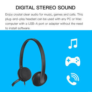 <span class=keywords><strong>Casque</strong></span> d'ordinateur USB d'origine <span class=keywords><strong>Logitech</strong></span> H340 longueur 1.8m avec <span class=keywords><strong>prise</strong></span> USB conçue pour ordinateur - Product Image 3