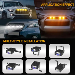 Luz de rejilla de coche Mini Matrix Laser Headlight Grille Light Yellow and White Led Motorcycle Spotlight Cross-Border - Product Image 5