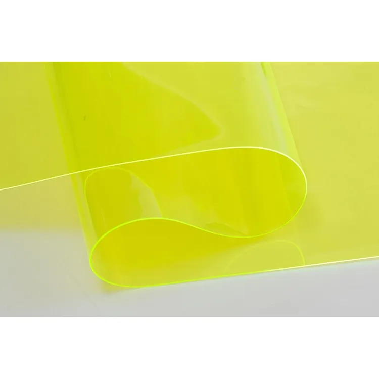 Fluorescent color Hologram Color Waterproof super transparent clear plastics PVC film in roll