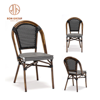 Meubles de Restaurant en plein air, pas cher, bistrot français, café, Patio, jardin, accoudoir à dossier haut, chaises en rotin tissé