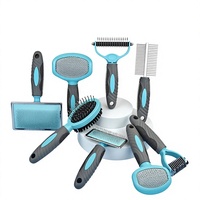 Brosse professionnelle en plastique sûre pour le toilettage des animaux, outil de démêlage pour chiens et chats, râteau pour sous-四rêches, brosse lissante pour éliminer les nids de poussière et les nœuds