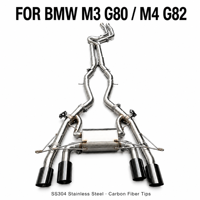 Système d'échappement à valve croisée Z-Pipe, deux modes sonores, pour BMW M3 G80 M4 G82, embouts d'échappement quadruples, poli miroir