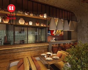 Luxury Modern Restaurant Furniture Custom High Quality Bar Showcase Modern Restaurant Display Interior Design - Product Image 5