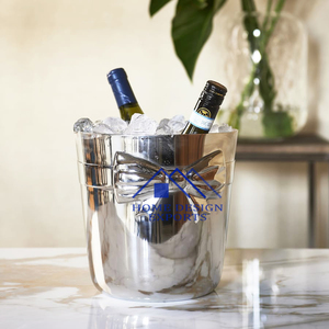 Enfriador de vino de cubo de hielo niquelado de aluminio con logotipo personalizado aceptado para hoteles y restaurantes domésticos - Product Image 1