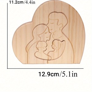 2025 Regalo del Día de la madre Nombre DE FAMILIA grabado Padres e hijos en forma de amor Abrazo Rompecabezas familiares de madera - Product Image 6