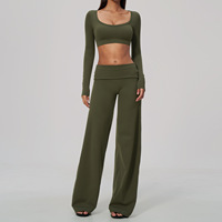 Ensemble de fitness - Vêtements de sport décontractés à col en V, coupe ajustée, respirants, séchage rapide, taille haute, pour activités de plein air et course à pied -4