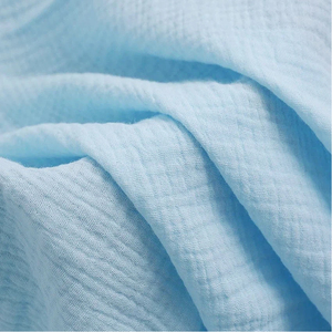 Tissu en coton double couche, écologique, respirant, mousseline <span class=keywords><strong>de</strong></span> coton unie, <span class=keywords><strong>gaze</strong></span> <span class=keywords><strong>de</strong></span> coton teinte pour robes, vêtements pour bébés et enfants, vêtements d'intérieur - Product Image 5