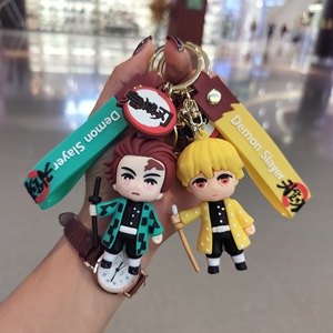 Llavero de Goma con Mini Figura de PVC de Alta Calidad de 6 Colores del Popular Anime Demon Slayer: Tanjiro Kamado, Nezuko Kamado y Zenitsu - Product Image 1