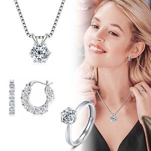 Venta al por mayor de collares de circonita cúbica <span class=keywords><strong>Sona</strong></span> con corazones redondos y flechas de 1 quilate chapados en platino de diseño sencillo clásico, joyería de moda - Product Image 5