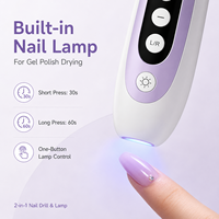 Lime à ongles électrique portable 2 en 1 avec lampe UV, écran numérique, 10000 tr/min, rechargeable, OEM pour usage domestique et professionnel