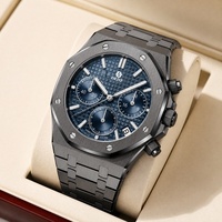 Nouvelle montre à quartz de luxe haut de gamme pour homme en acier inoxydable, aiguilles lumineuses simples, calendrier, décontractée, polyvalente, en alliage, octogonale, chiffres romains