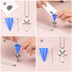Perhiasan kremasi silang kalung liontin guci peringatan besi tahan karat tempat abu berlapis emas kalung liontin kenang-kenangan - Product Image 4