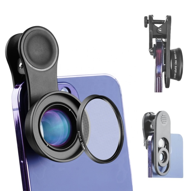 120MM Macro Lens for SmartPhone,Universal Clip Phone Camera Lens, Super Macro Lens for Photo Video,CPL Option