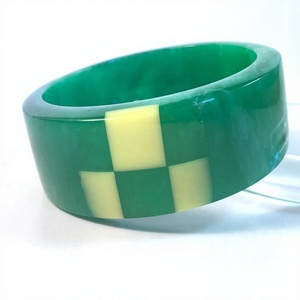 Nouveau Bracelet Jonc Artistique en Résine Vintage, Meilleur Design, Forme Irrégulière Sculptée, Bleu Crème, Bijou Tendance pour Femme, Idéal Soirée - Product Image 4