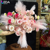 LEDA Boule de fleurs artificielles en plumes de rose rose, toile de fond en soie pour événements et mariages – Meilleure vente