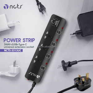 Ncts Nhà Máy Bán Hàng Trực Tiếp 3 Cách 2 Cổng <span class=keywords><strong>USB</strong></span> + 1 Loại C Chúng Tôi Điện Dải Mở Rộng Ổ Cắm Sạc Nhanh Ổ Cắm Điện Thông Minh Điện Dải - Product Image 2
