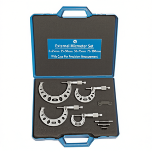 External <b>Micrometer</b> Set 0-25mm 25-50mm 50-75mm 75-100mm With Case For Precision Measurement - Product Image 2