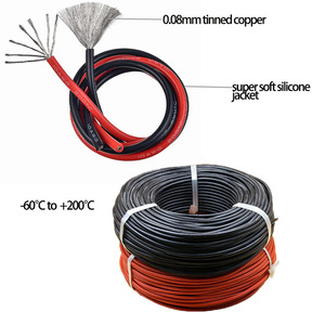 Cable de batería de coche de silicona resistente al calor trenzado negro <span class=keywords><strong>14</strong></span> 12 10 8 6 4 AWG cables eléctricos para inversor de Panel Solar automotriz - Product Image 5