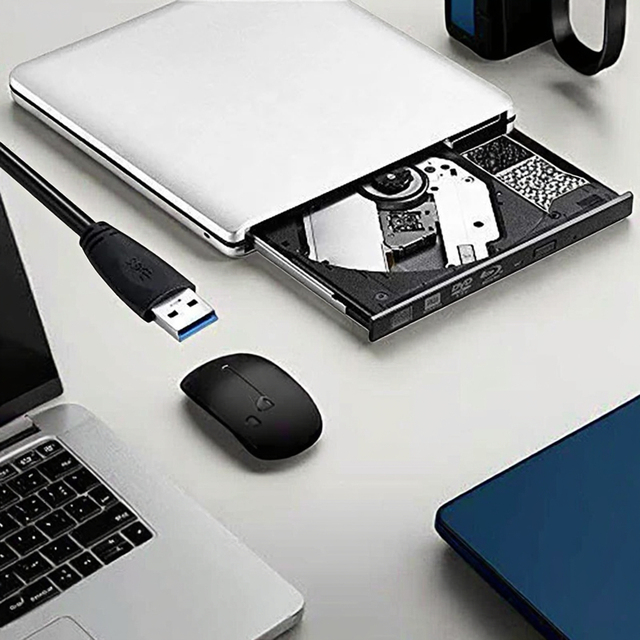 Aluminum Alloy High Speed USB 3.0 External DVD RW CD RW Burner Portable External Drive DVD CD Writer for Laptop