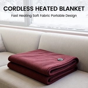 Couverture chauffante <span class=keywords><strong>sans</strong></span> <span class=keywords><strong>fil</strong></span>, châle <span class=keywords><strong>chauffant</strong></span> électrique, 3 niveaux de chauffage, batterie externe rechargeable, comme cadeaux d'hiver pour les femmes et les mamans - Product Image 2