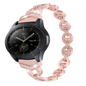 Frizzante Micro-zirconia e diamante in lega di zinco braccialetto in metallo per <span class=keywords><strong>Samsung</strong></span> <span class=keywords><strong>S3</strong></span>. Cinturino completo diamante per <span class=keywords><strong>Samsung</strong></span> Watch3/4/5. - Product Image 1
