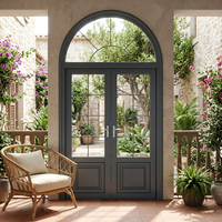Porte thermique résidentielle en aluminium, pliante, insonorisée, avec verre trempé, coulissante accordéon, pour cour