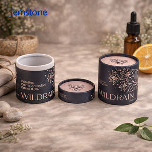 Boîte en papier kraft en gros pour crème pour le visage, pot en verre, bouteille en verre, emballage cylindrique rond de luxe, tube en papier personnalisé - Product Image 5