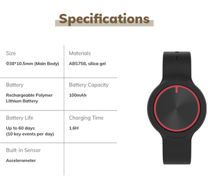 Minew B10 IoT Beacon, Pulsera con Botón de Pánico BLE, Botones Inalámbricos BLE Programables, Botón de Emergencia para Personas Mayores - Product Image 5