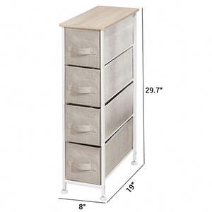 Pliable amovible 4 tiroirs non tissé de stockage chariot roulant organisateur - Product Image 3