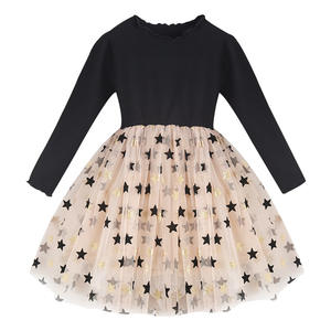 Vêtements pour enfants en gros, design tendance avec des appliques brillantes, robes de princesse à manches longues pour petites filles de Chine - Product Image 1