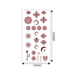 Autocollants de <span class=keywords><strong>tatouage</strong></span> au henné rouge pour tout le corps, transfert d'eau, logo personnalisé, fête, mariage, spécial, imperméable, longue durée, facile à appliquer - Product Image 5