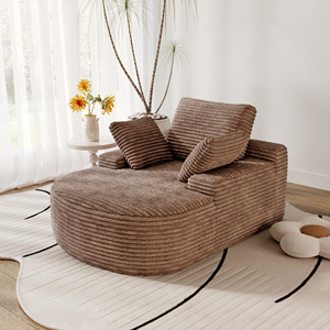 <span class=keywords><strong>Sofa</strong></span> Santai Minimalis Atunus Berlapis Kain Cokelat, Pengiriman Terkompresi, <span class=keywords><strong>Sofa</strong></span> Tunggal Bahan Kain <span class=keywords><strong>Corduroy</strong></span> untuk Kamar Tidur dan Ruang Tamu - Product Image 4