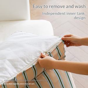 โซฟาบ้านสัตว์เลี้ยงสำหรับฤดูร้อน <span class=keywords><strong>Zeze</strong></span> แบบถอดซักได้ ดีไซน์ทรงสี่เหลี่ยมผืนผ้า สำหรับสุนัขและแมวขนาดใหญ่และขนาดเล็ก - Product Image 4