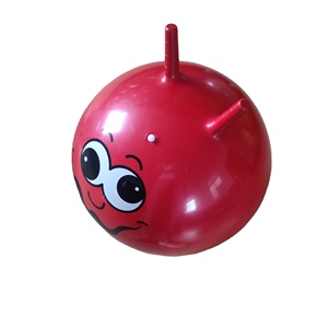 Bambini red Strange face logo gonfiabile pvc Jumping play <span class=keywords><strong>Ball</strong></span> con manico tramoggia - Product Image 2