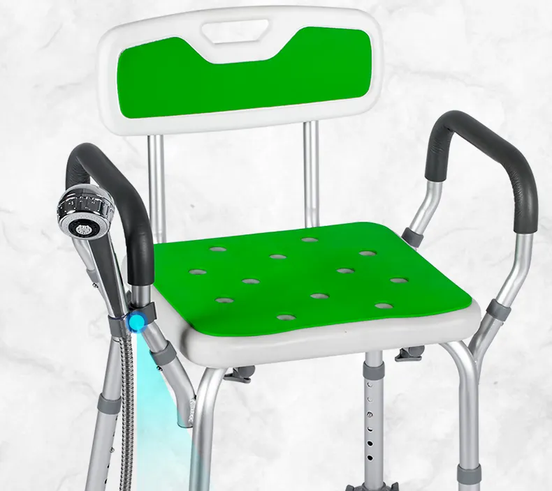 เก้าอี้อาบน้ำผู้สูงอายุพร้อมพนักพิงปรับความสูงได้,เก้าอี้อาบน้ำน้ำหนักเบากันลื่น