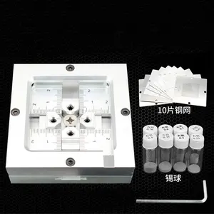 싼 가격 BGA Reballing 도구 키트 80mm 스텐실 홀더 지그 + 범용 BGA 스텐실 템플릿 + BGA