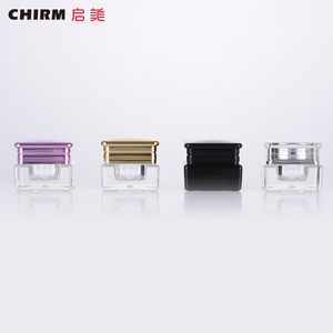 Factory transparent jar with colored screw cap, empti plastic cream jar for cream
