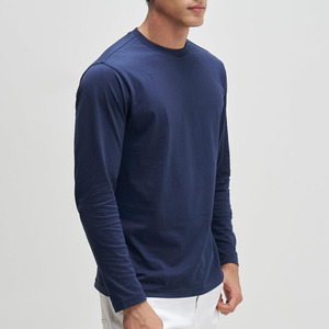T-shirts à manches longues pour hommes de haute qualité, 100% coton, respirants, anti-transpiration, séchage rapide, écologiques, coupe classique, OEM - Product Image 4