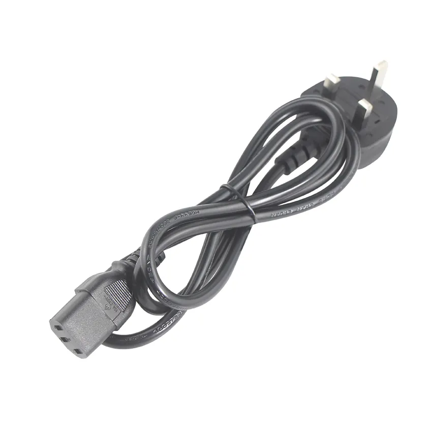 Britse Standaard Bsi Goedkeuring 0.75Mm Kabel Uk Plug Met 13A Zekering Iec C13 Connector Computer Netsnoeren