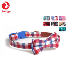 Amigo, venta al por mayor, personalizado, a cuadros, varios colores, pajarita de tweed, collar para perro pequeño, mediano y grande - Product Image 6