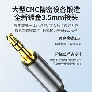 ประเภท C ถึง 3.5 มม.สายสัญญาณเสียงทองแดงปราศจากออกซิเจนสำหรับหูฟังเครื่องเล่นในรถยนต์โทรศัพท์มือถือคอมพิวเตอร์เสียง AUX - Product Image 2