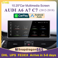 Sistema Multimedia STWEI Qualcomm665 para Audi A6 C7 A7 2012-2018, CarPlay Inalámbrico, GPS, Navegador, Reproductor de Radio, Bluetooth, Pantalla Táctil