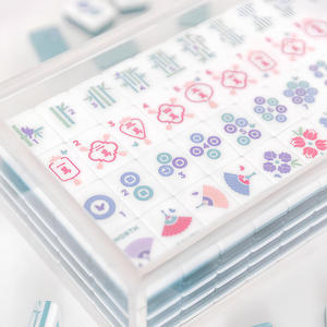 Juego de Mahjong Moderno de Lujo con Decoración de Mariposas Rosas, 160 Piezas, Acrílico, Plegable, Portátil, Mini, de Viaje, para <span class=keywords><strong>Casino</strong></span> - Product Image 1